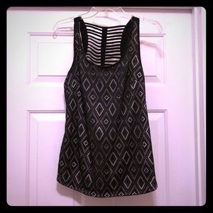 Lace black and cream tank top